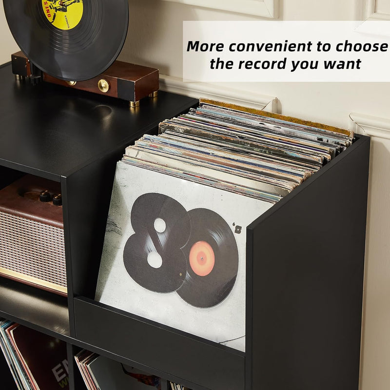 Large Record Stand with Storage and Shelf Vinyl