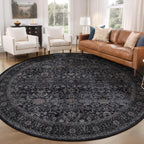 Large Round Area Rugs for Living Room 8FT