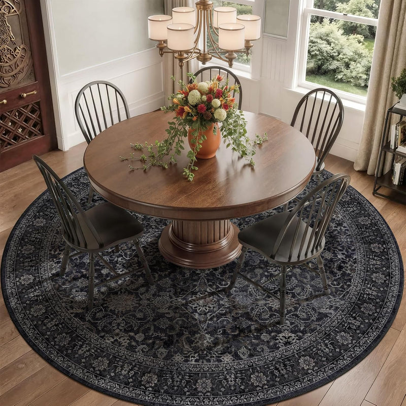 Large Round Area Rugs for Living Room 8FT
