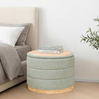 Round Chenille Storage Ottoman Tray Top