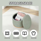 Round Chenille Storage Ottoman Tray Top