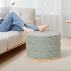 Round Chenille Storage Ottoman Tray Top