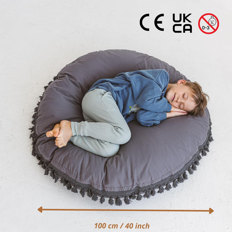 Large Round Floor Cushion Pillow for Kids Cotton