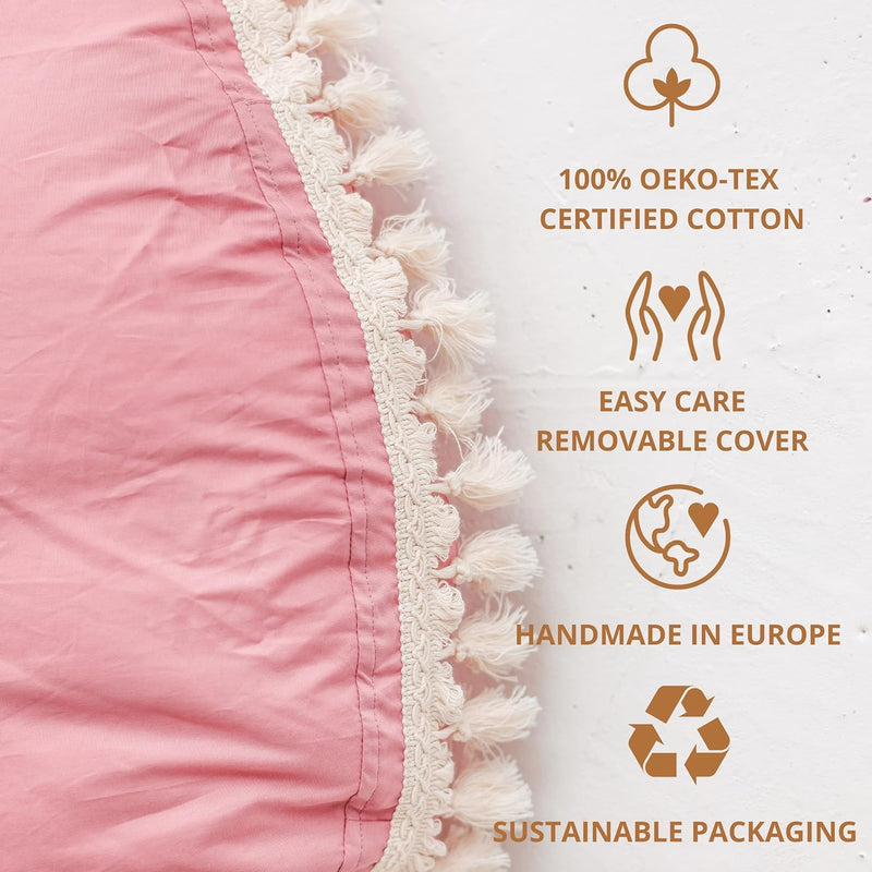 Large Round Floor Cushion Pillow for Kids Cotton