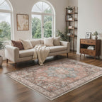 Large Rug Boho Sage Washable Non-Slip Vintage