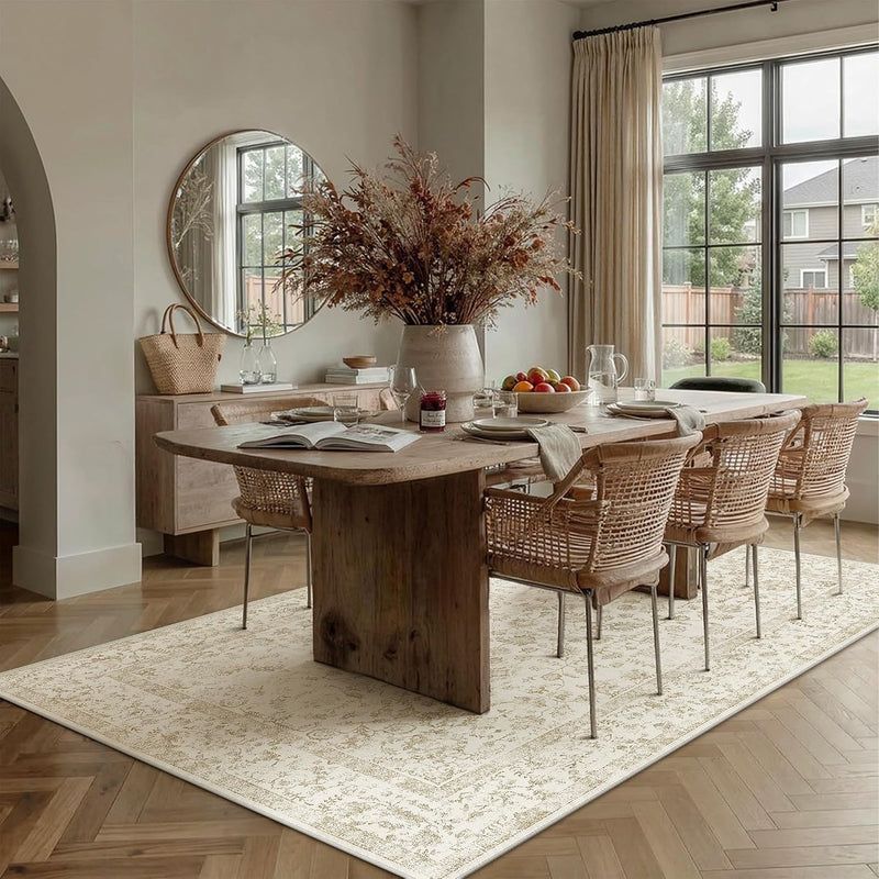 Large Living Room Area Rug Vintage Washable