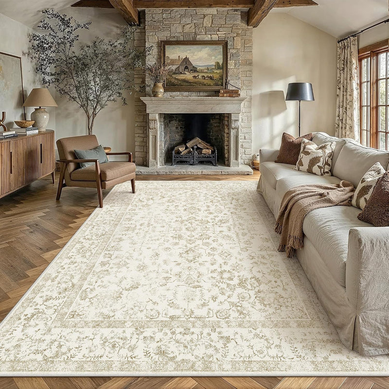 Large Living Room Area Rug Vintage Washable