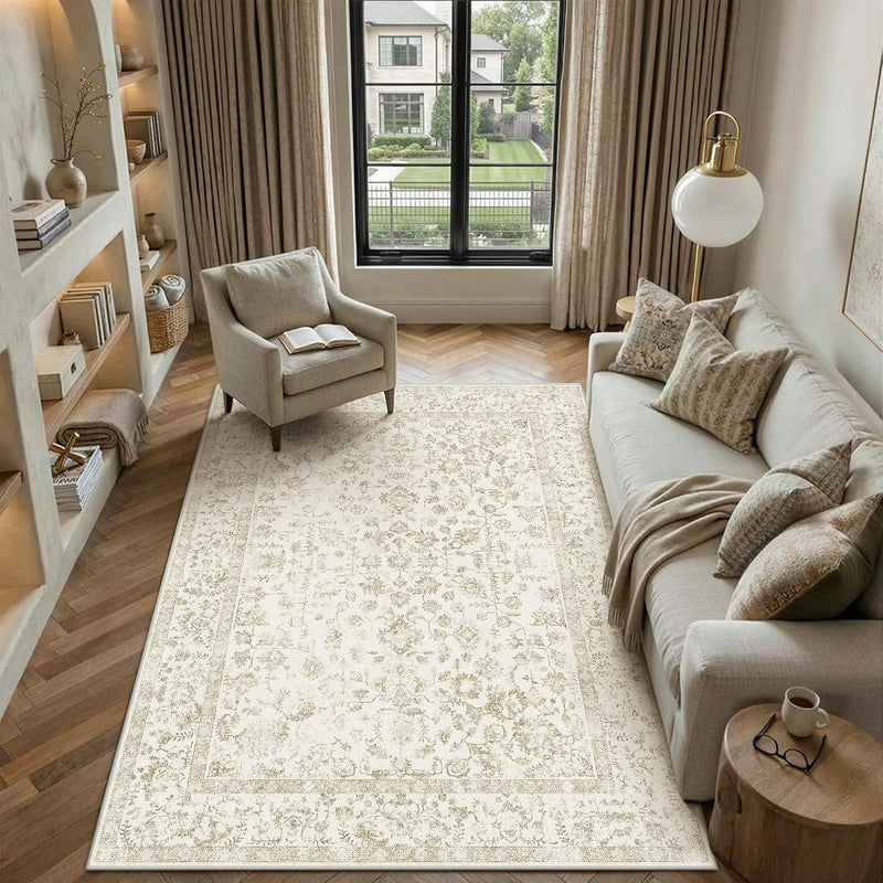 Large Living Room Area Rug Vintage Washable