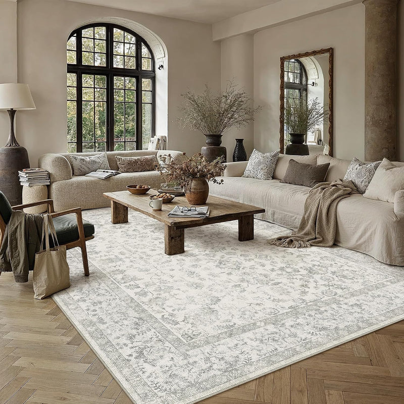 Large Living Room Area Rug Vintage Washable