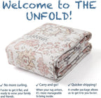 Large Rug Washable Floral Non Slip Lightweight