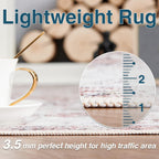 Large Rug Washable Floral Non Slip Lightweight