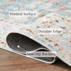 Large Rug Washable Floral Non Slip Lightweight