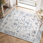 Large Rug Washable Floral Non Slip Lightweight