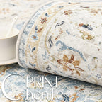Large Rug Washable Floral Non Slip Lightweight
