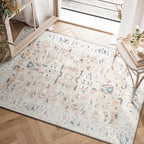 Large Rug Washable Floral Non Slip Lightweight