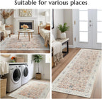 Large Rug Washable Floral Non Slip Lightweight