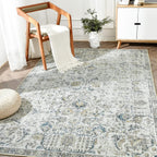 Large Rug Washable Floral Non Slip Lightweight