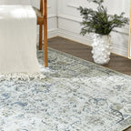 Large Rug Washable Floral Non Slip Lightweight
