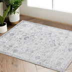 Large Rug Washable Floral Non Slip Lightweight