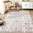 Large Rug Washable Floral Non Slip Lightweight