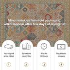 Vintage Runner Washable Non-Slip Carpet Bedroom