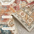 Vintage Runner Washable Non-Slip Carpet Bedroom