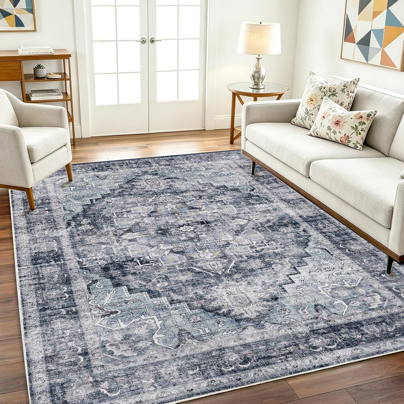 Large Rug Washable Vintage Traditional Distressed