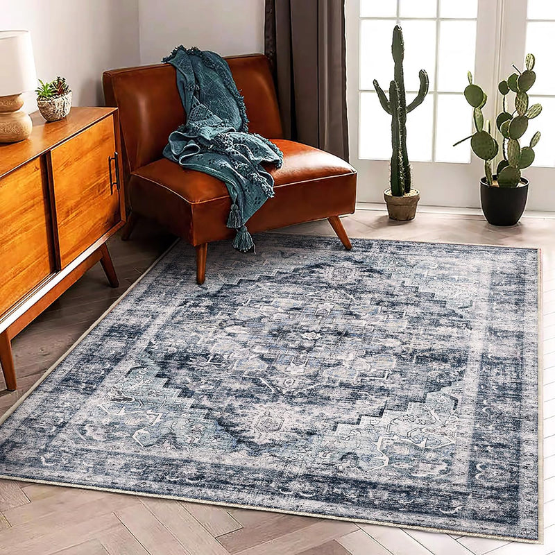 Large Rug Washable Vintage Traditional Distressed