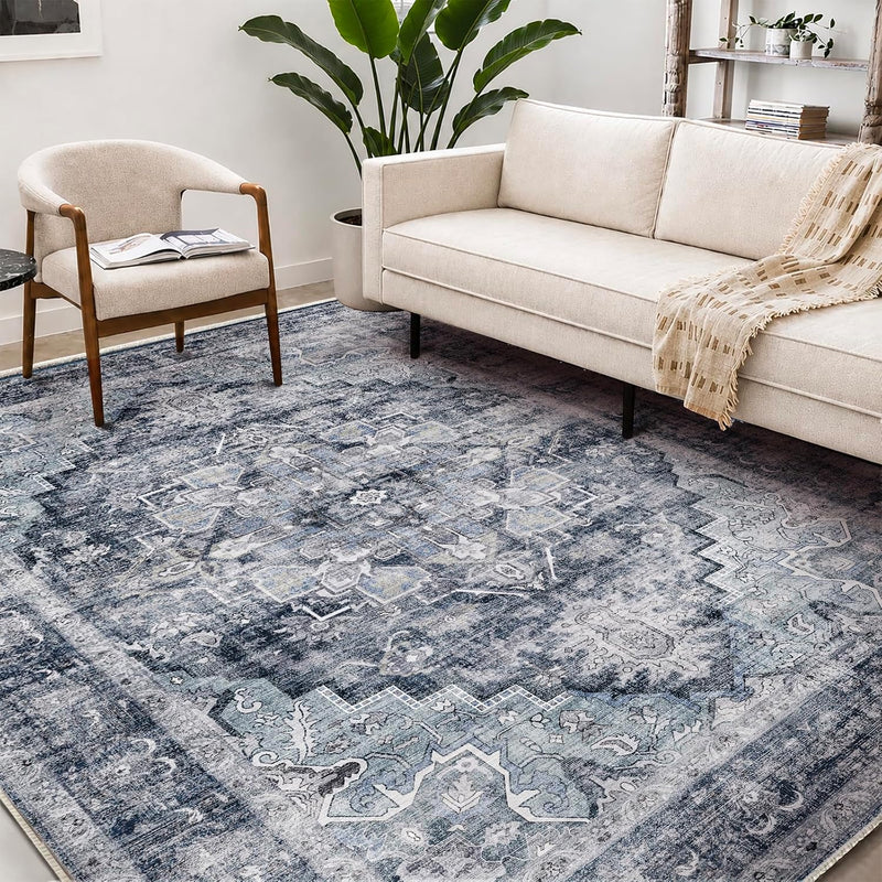 Large Rug Washable Vintage Traditional Distressed