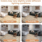 Round Rug Washable Non-Slip Vintage Boho Carpet