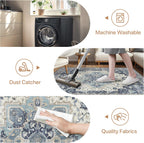 Round Rug Washable Non-Slip Vintage Boho Carpet
