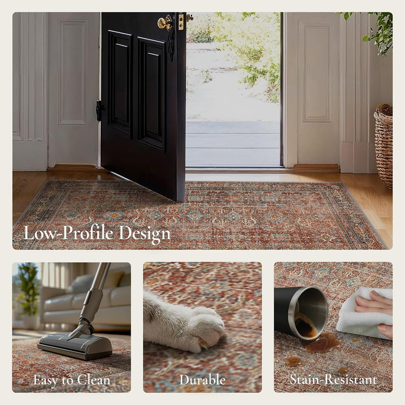 Extra Large Rug Oat Taupe Washable Non-Slip