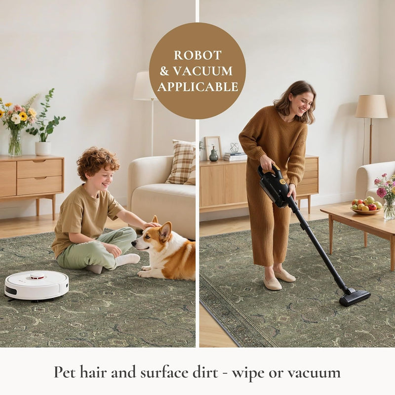 Extra Large Rug Oat Taupe Washable Non-Slip