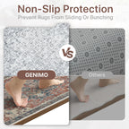Round Rug Washable Non-Slip Vintage Boho Carpet