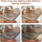 Round Rug Washable Non-Slip Vintage Boho Carpet