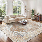 Round Rug Washable Non-Slip Vintage Boho Carpet