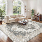 Round Rug Washable Non-Slip Vintage Boho Carpet