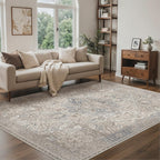 Round Rug Washable Non-Slip Vintage Boho Carpet