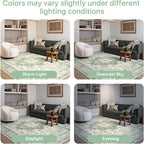 Round Rug Washable Non-Slip Vintage Boho Carpet