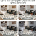 Round Rug Washable Non-Slip Vintage Boho Carpet