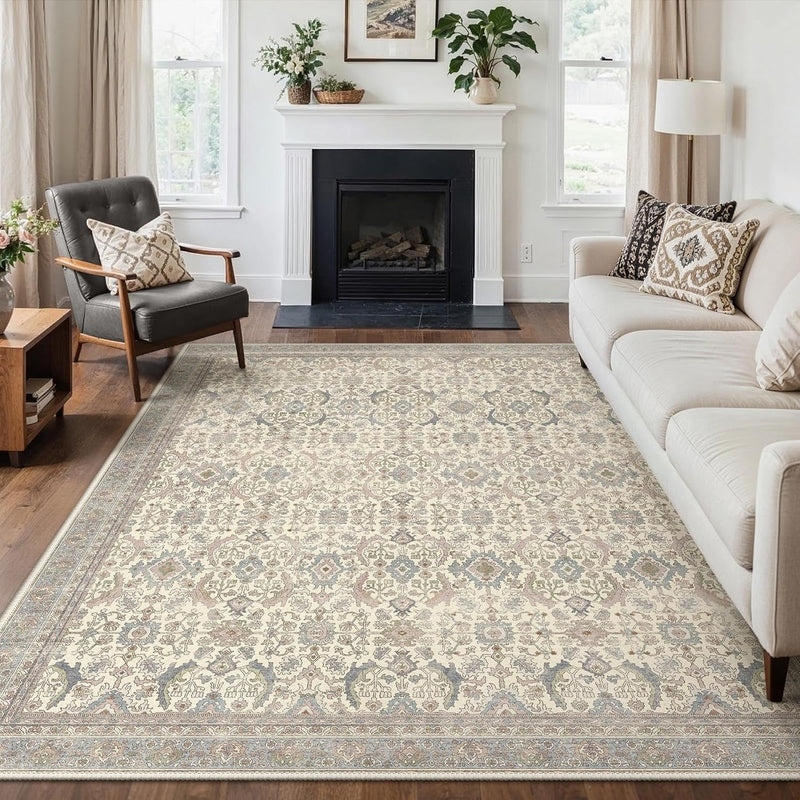 Extra Large Rug Oat Taupe Washable Non-Slip