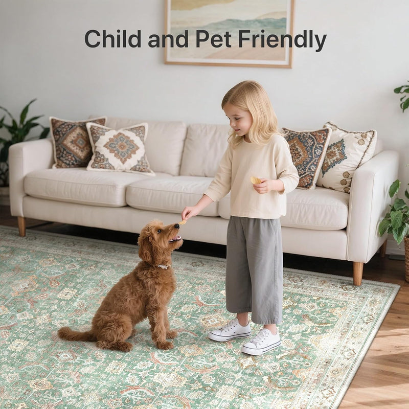 Extra Large Rug Oat Taupe Washable Non-Slip