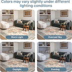 Round Rug Washable Non-Slip Vintage Boho Carpet