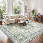 Round Rug Washable Non-Slip Vintage Boho Carpet