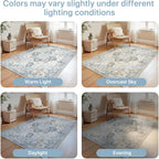 Round Rug Washable Non-Slip Vintage Boho Carpet