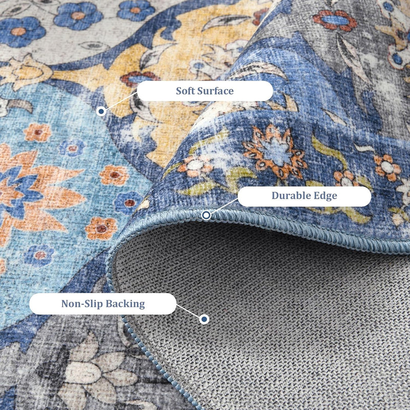Large Rugs for Living Room Vintage Washable