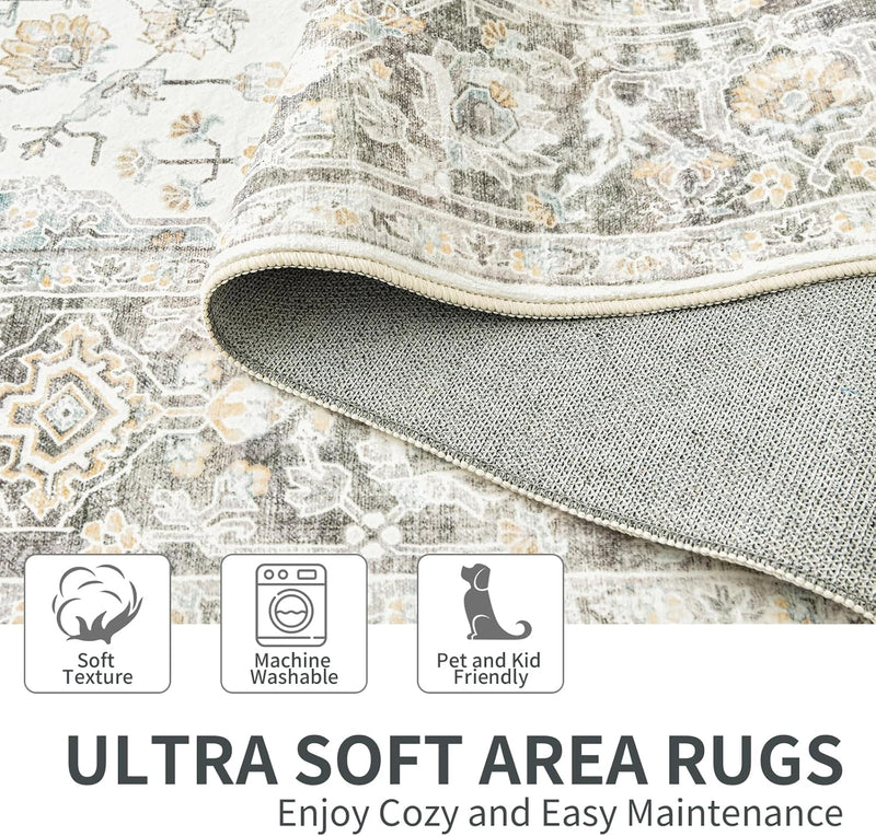 Large Rugs for Living Room Vintage Washable