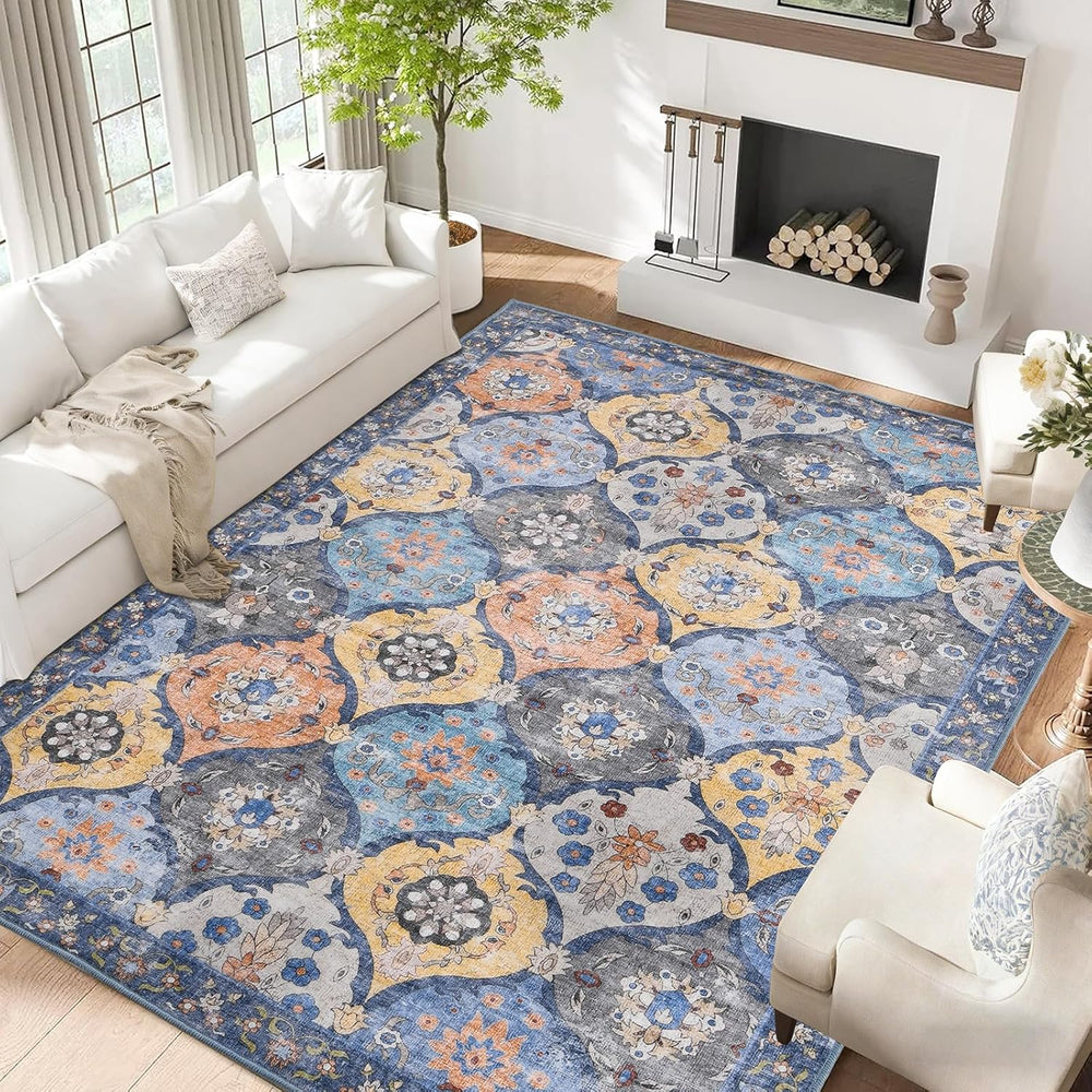 Vintage Rug Washable Rugs Living Room Non