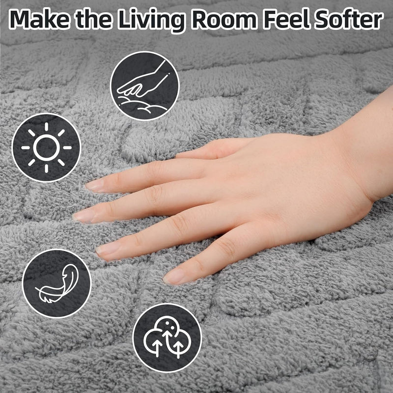 Large Rugs Living Room Fluffy Washable