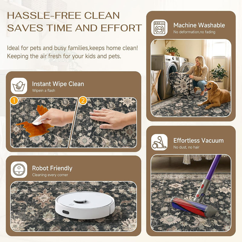 Large Rugs Living Room Washable Carpet Non